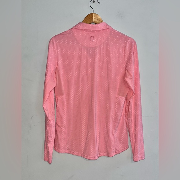 FootJoy Polo Pink Dotted Long Sleeve  Sz M 🩷 ⛳️ - Picture 2 of 7